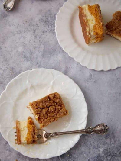 Pumpkin Cheesecake Bars With Vanilla Wafer Crust