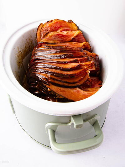 Spiral Ham In A Slow Cooker With A Homemade Glaze