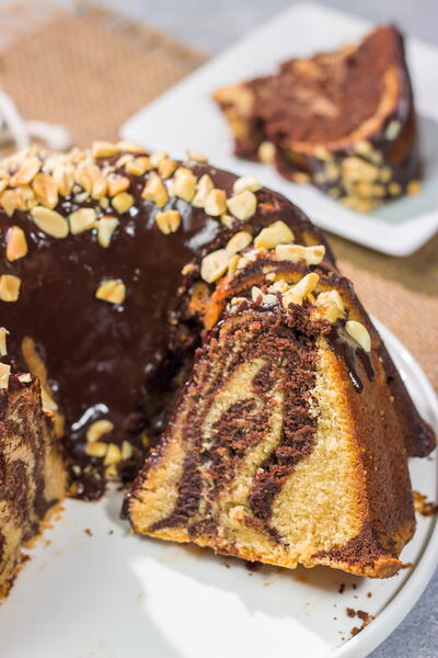 Chocolate Peanut Butter Pound Cake