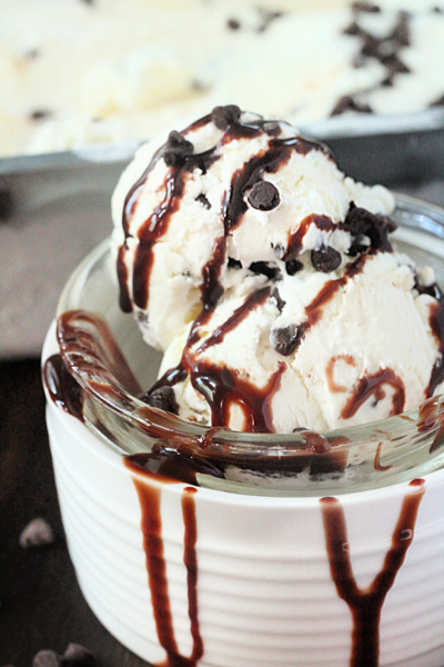 No Churn Chocolate Chip Cheesecake Ice Cream