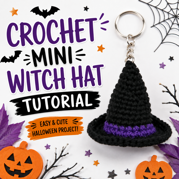 Crochet Mini Witch Hat Keychain