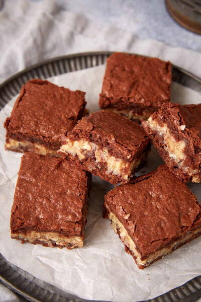 German Chocolate Brownies With Coconut Pecan Filling