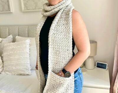 Easy Crochet Scarf With Pockets Pattern