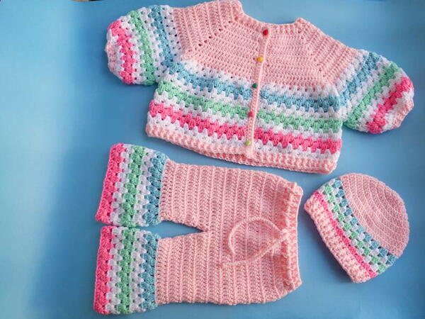 Crochet Granny Baby Outfit Free Pattern