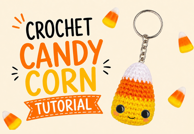 Crochet Candy Corn Keychain