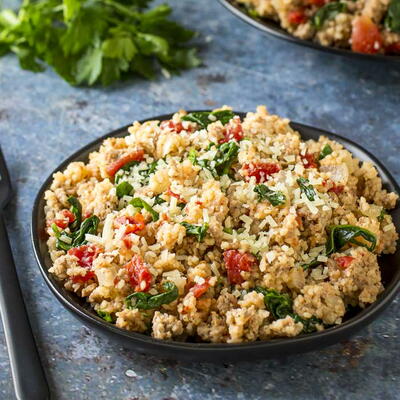 20 Minute One Pot Ground Turkey Couscous Skillet