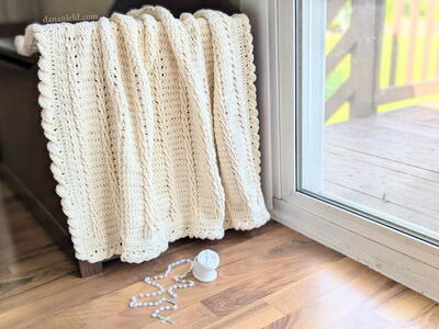 Twelve Cables Crochet Baptism Baby Blanket