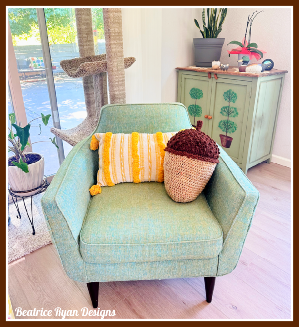 Crochet Acorn Pillow