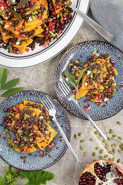 Roasted Butternut Squash And Lentil Salad