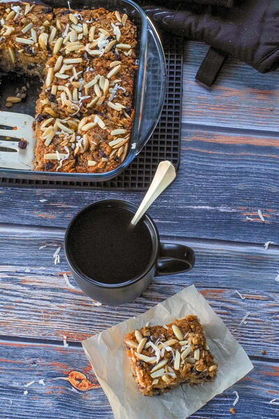 Healthy Saskatoon Berry Oatmeal Bars