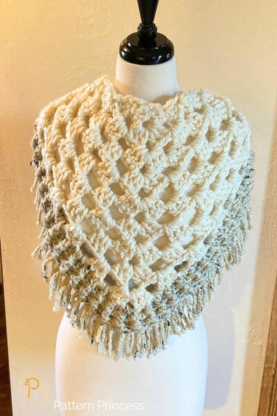 Snowdrift Crochet Poncho Pattern