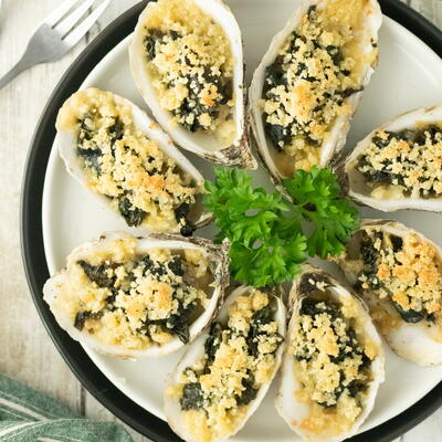 Grilled Oysters Rockefeller