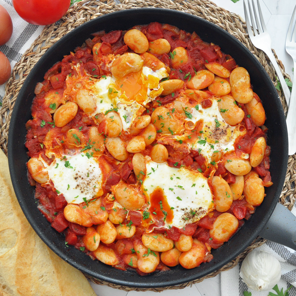 Spanish Eggs With Beans And Chorizo