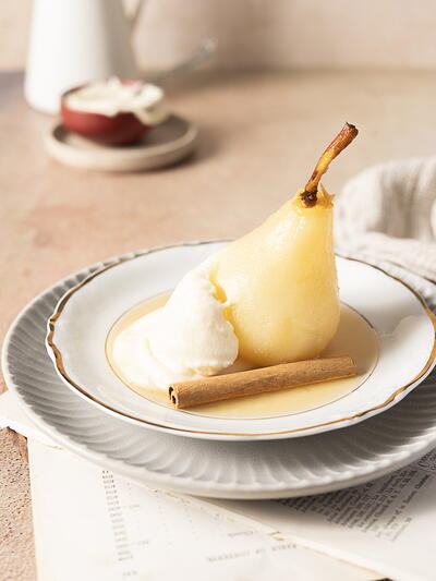 White Wine Poached Pears
