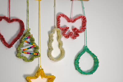 Colourful Christmas Cookie Cutter Ornaments