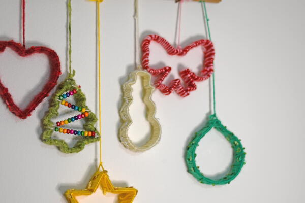 Colourful Christmas Cookie Cutter Ornaments