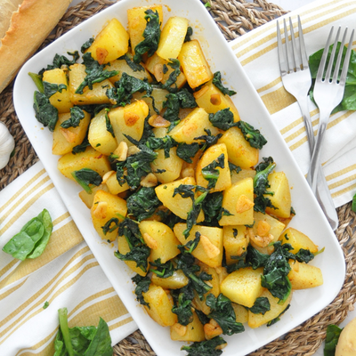 Spanish Potatoes And Spinach | Classic Espinacas Con Patatas