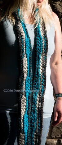 Stars And Waves Skinny Scarf