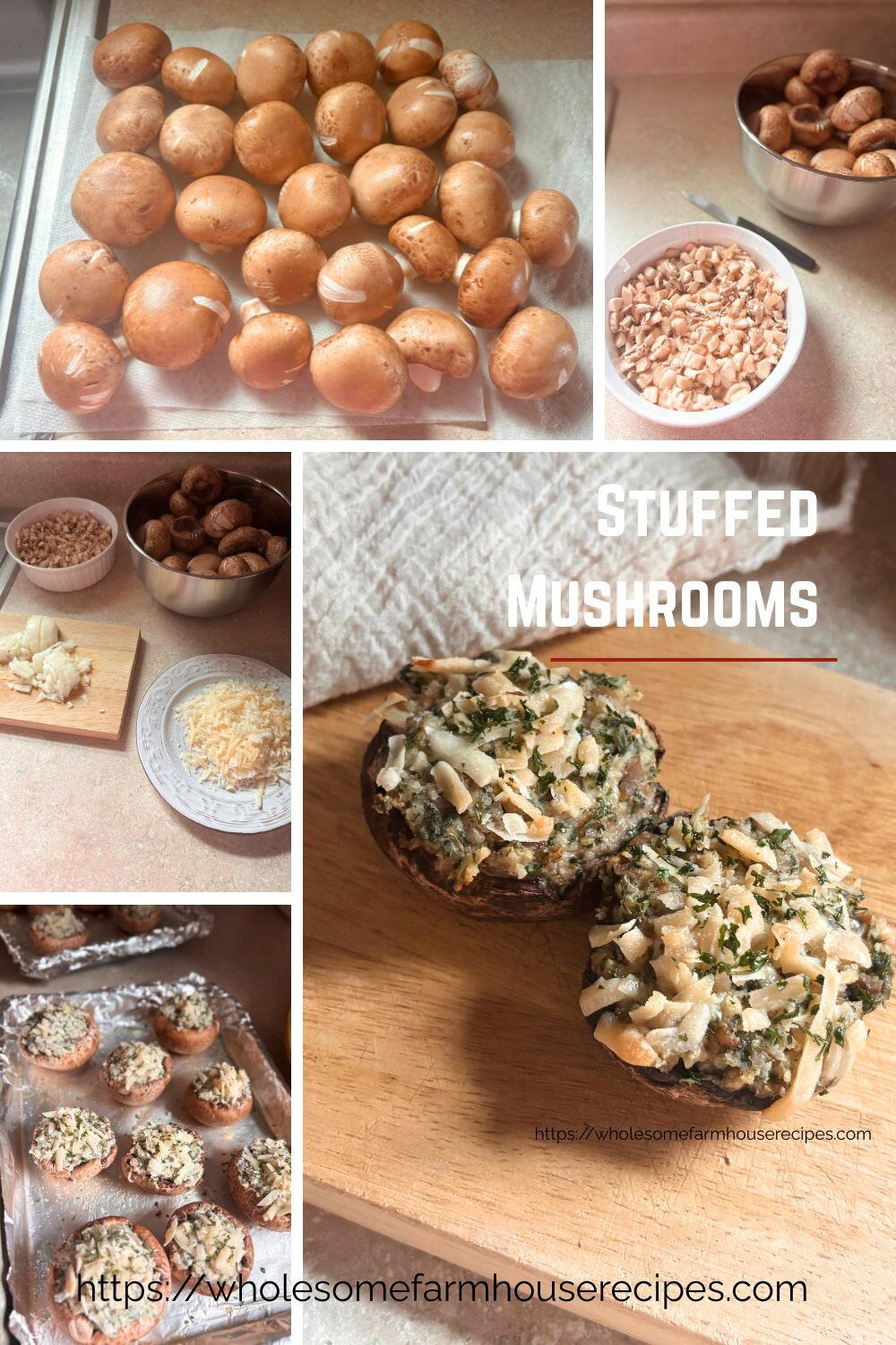 Easy Parmesan Stuffed Mushrooms Recipe | AllFreeCopycatRecipes.com