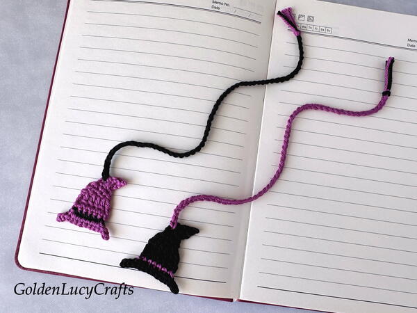 Crochet Witch Hat Halloween Bookmark