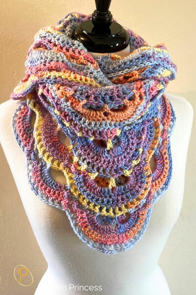 Pastel Virus Stitch Crochet Hip Scarf & Shawl Pattern